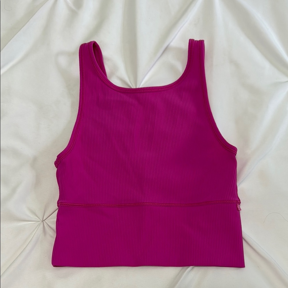 Lululemon Pink Power Pivot Ribbed Tank Top
